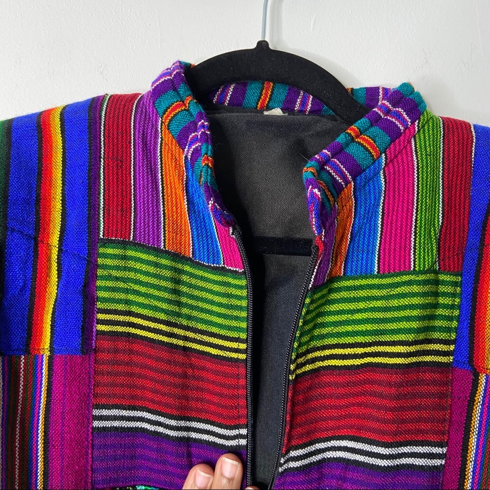 Patchwork Jacket Striped Lightweight Bomber - image 4